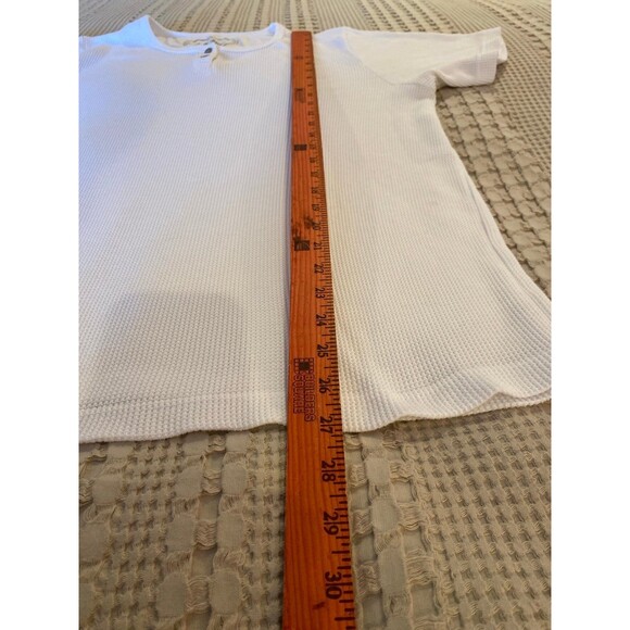 LA Blues Womens Top White Size 18-20 Shirt Stretches Henley  Fabric Short Sleeve - Picture 9 of 11